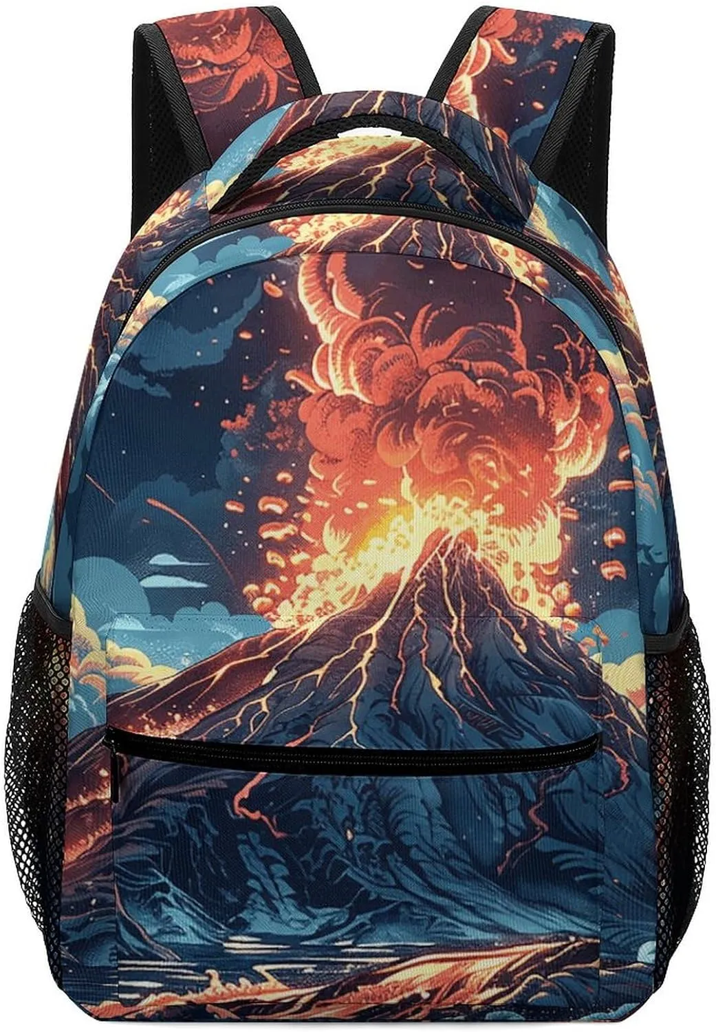 Backpack for Women Men Travel Depicts A Volcano Daypack Lightweight Laptop Bag Carry On Backpacks for Work