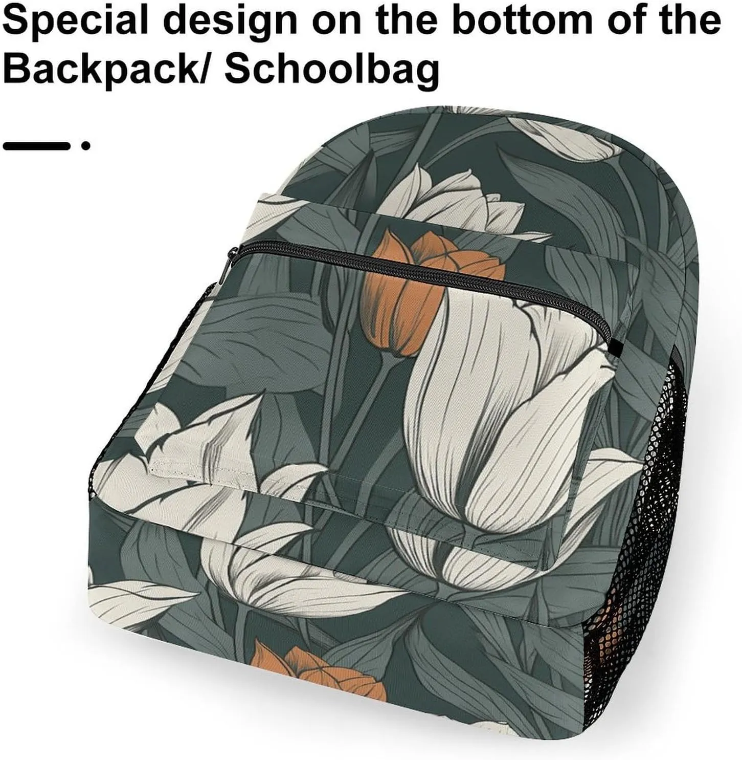 Backpack for Women Men Travel Hand Drawn Flower Pattern Daypack Lightweight Laptop Bag Carry On Backpacks for Work