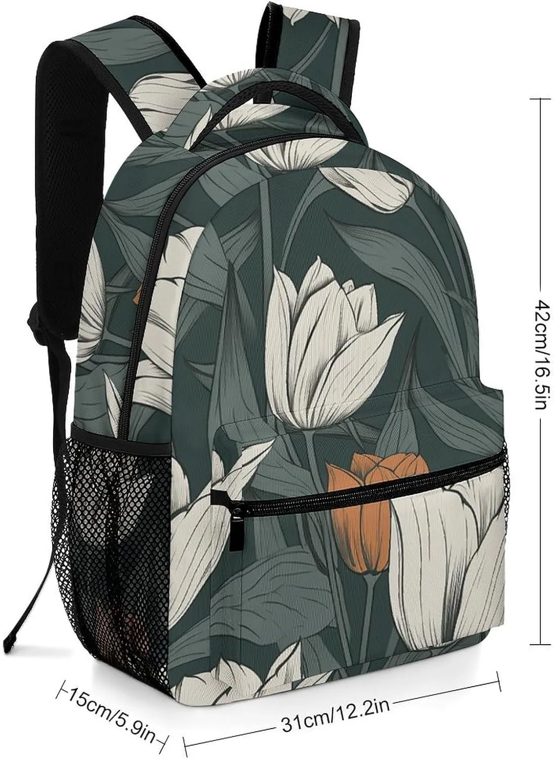 Backpack for Women Men Travel Hand Drawn Flower Pattern Daypack Lightweight Laptop Bag Carry On Backpacks for Work