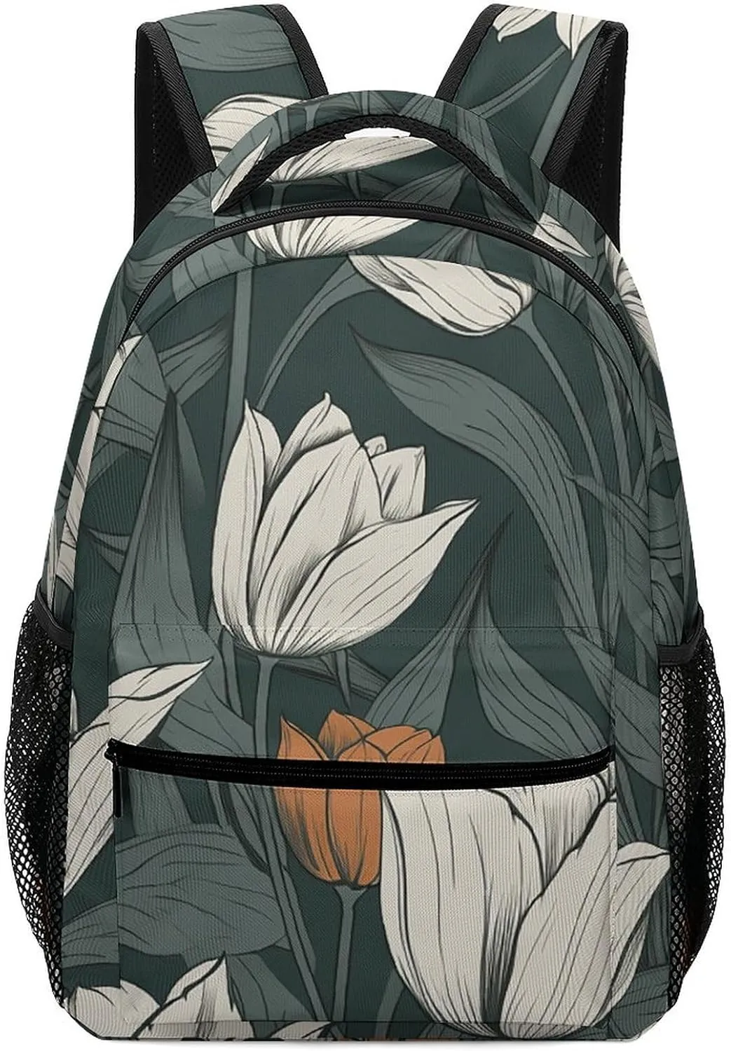 Backpack for Women Men Travel Hand Drawn Flower Pattern Daypack Lightweight Laptop Bag Carry On Backpacks for Work