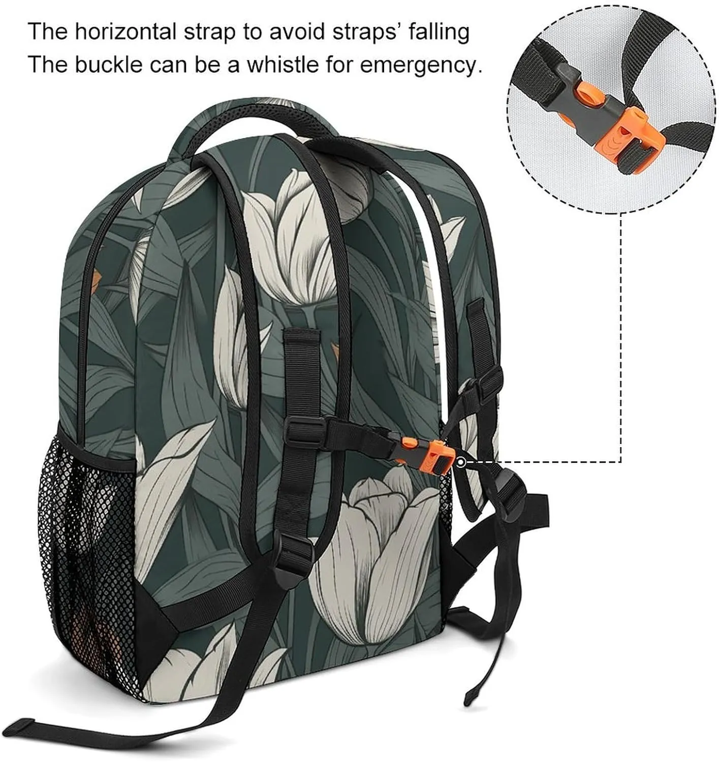Backpack for Women Men Travel Hand Drawn Flower Pattern Daypack Lightweight Laptop Bag Carry On Backpacks for Work