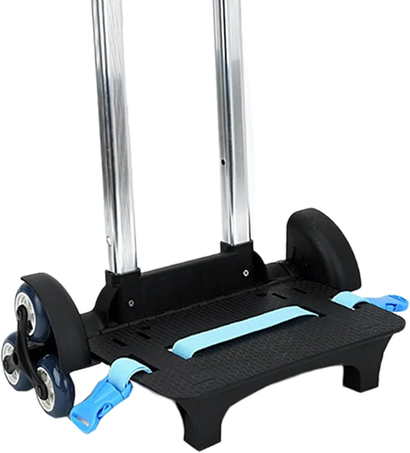 Backpack Trolley Backpack Hand Truck Aluminum Alloy Telescopic Rod Wheeled Hand Trolley Luggage Cart for Camping Travel, 6 Wheels Blue