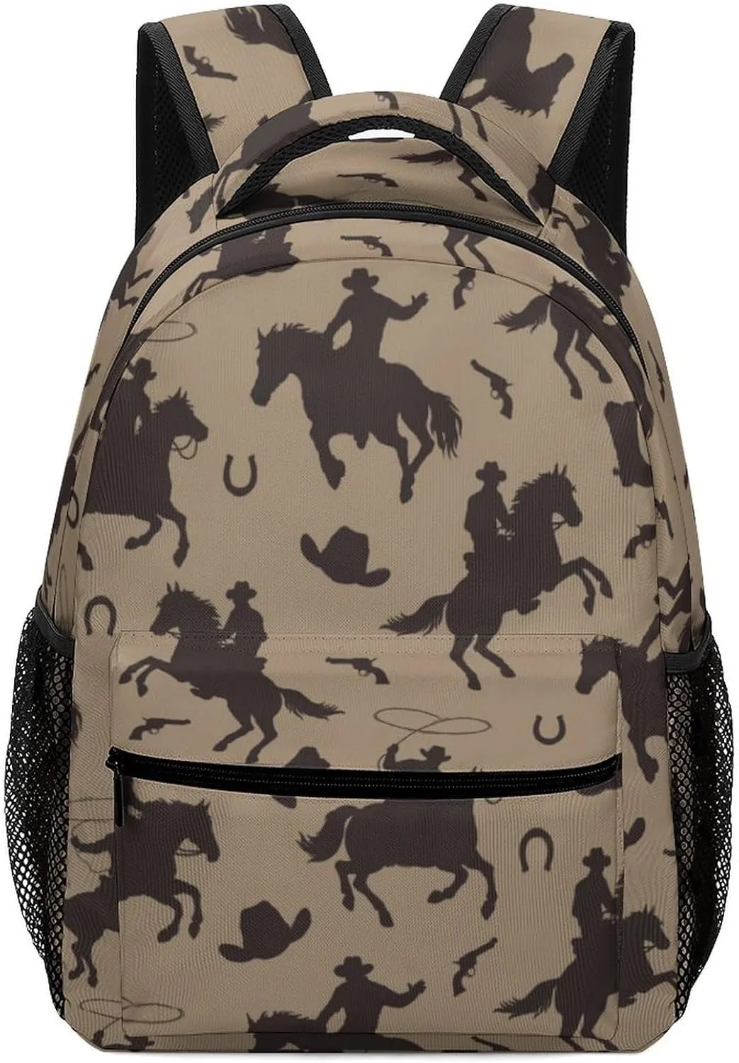 Backpack with Chest Strap Wild West Horse Silhouettes Lightweight Casual Daypack Vintage Travel Computer Notebooks Bag for Men Women