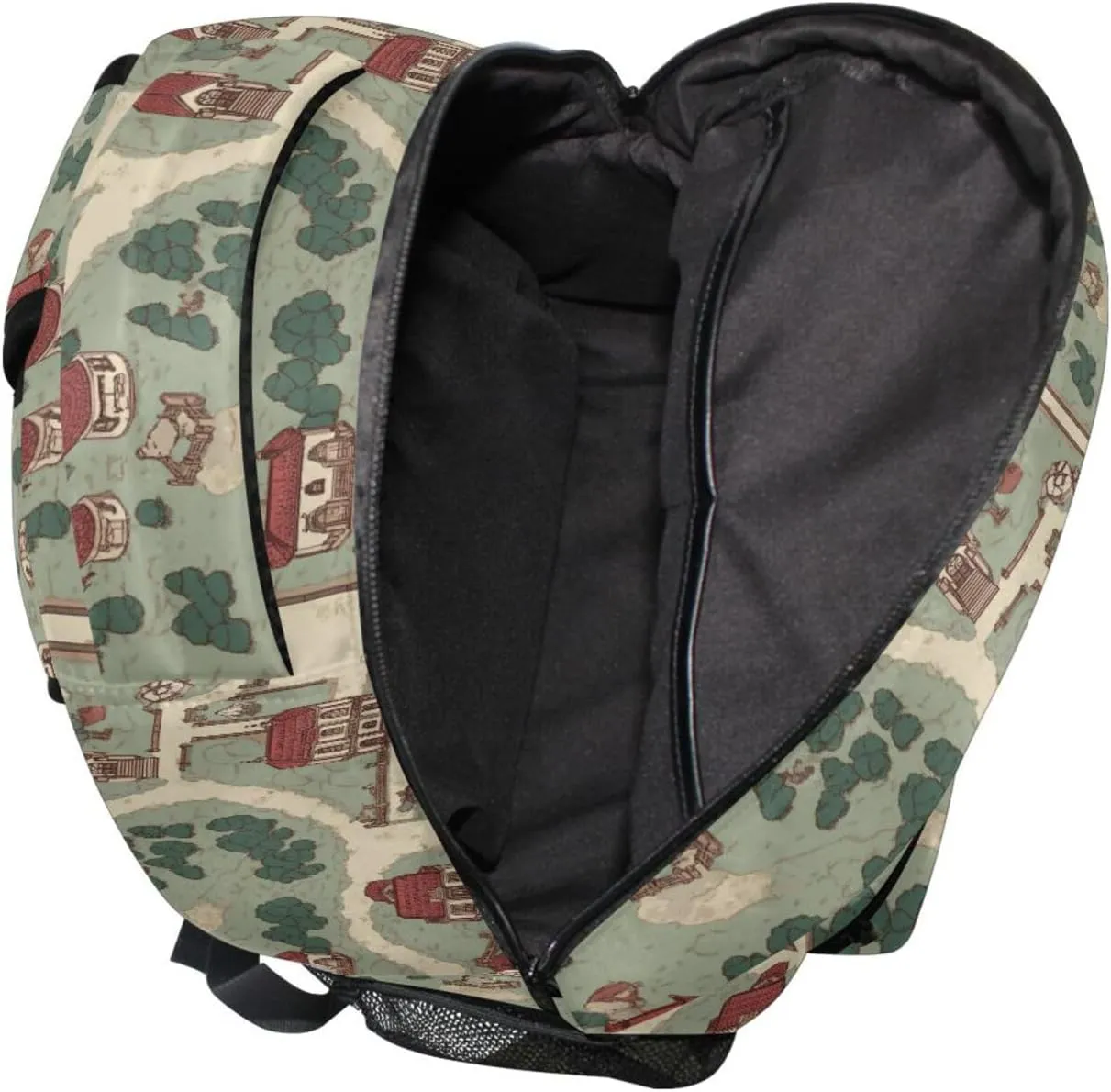 Backpacks for Teacher Nurse Waterproof School Book Bag with Chest Strap Gift Men & Women Vintage Game Map