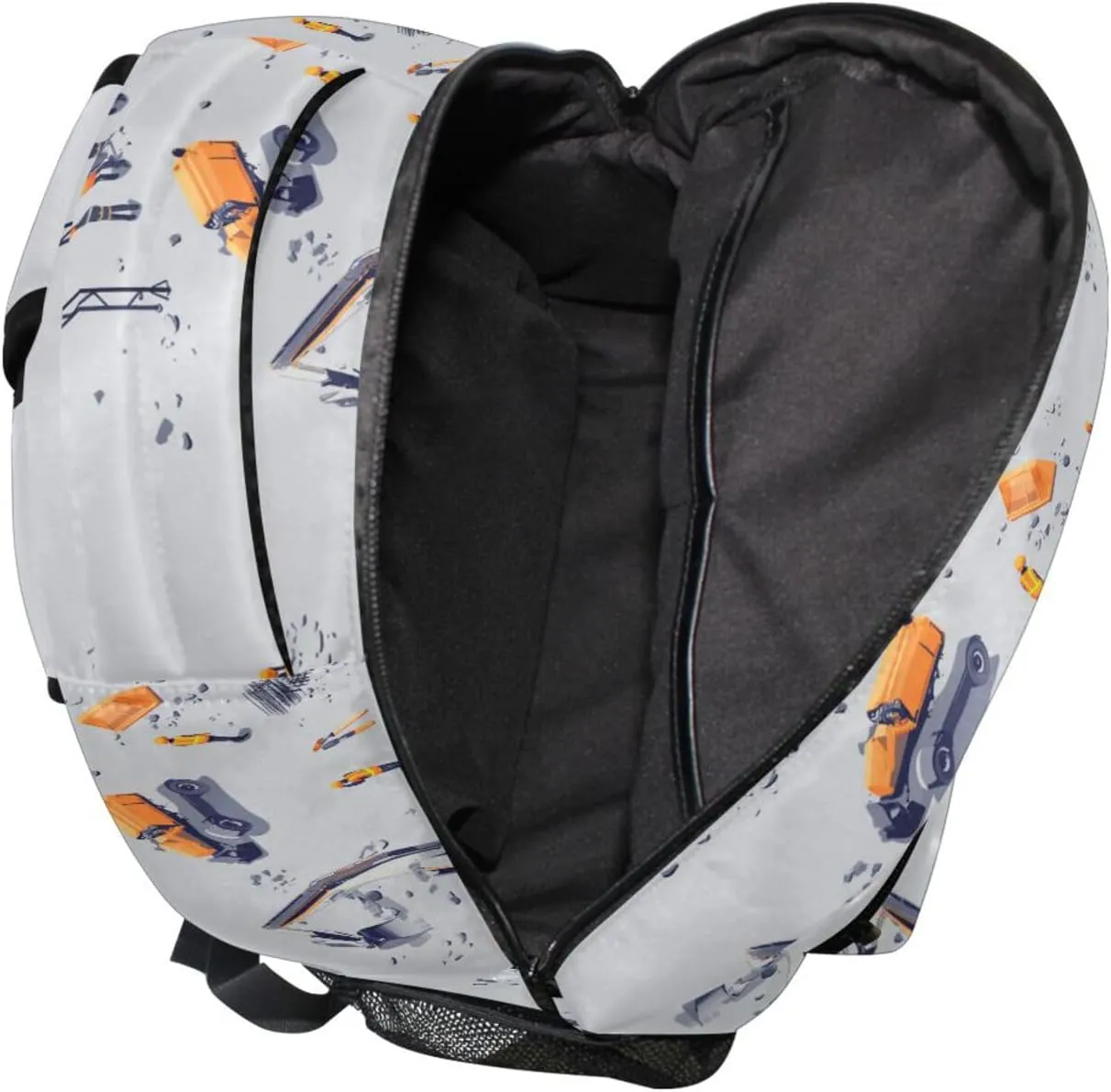 Backpacks for Teenager Fashion Stylish Travel Bags with Chest Strap for Travel Trip Construction Scene Build Tall Buildings Bulldozer