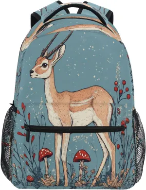 Backpacks for Teens Boys Girls Waterproof Travel Laptop Backpack with Chest Strap for College Work Art Antelope Blue