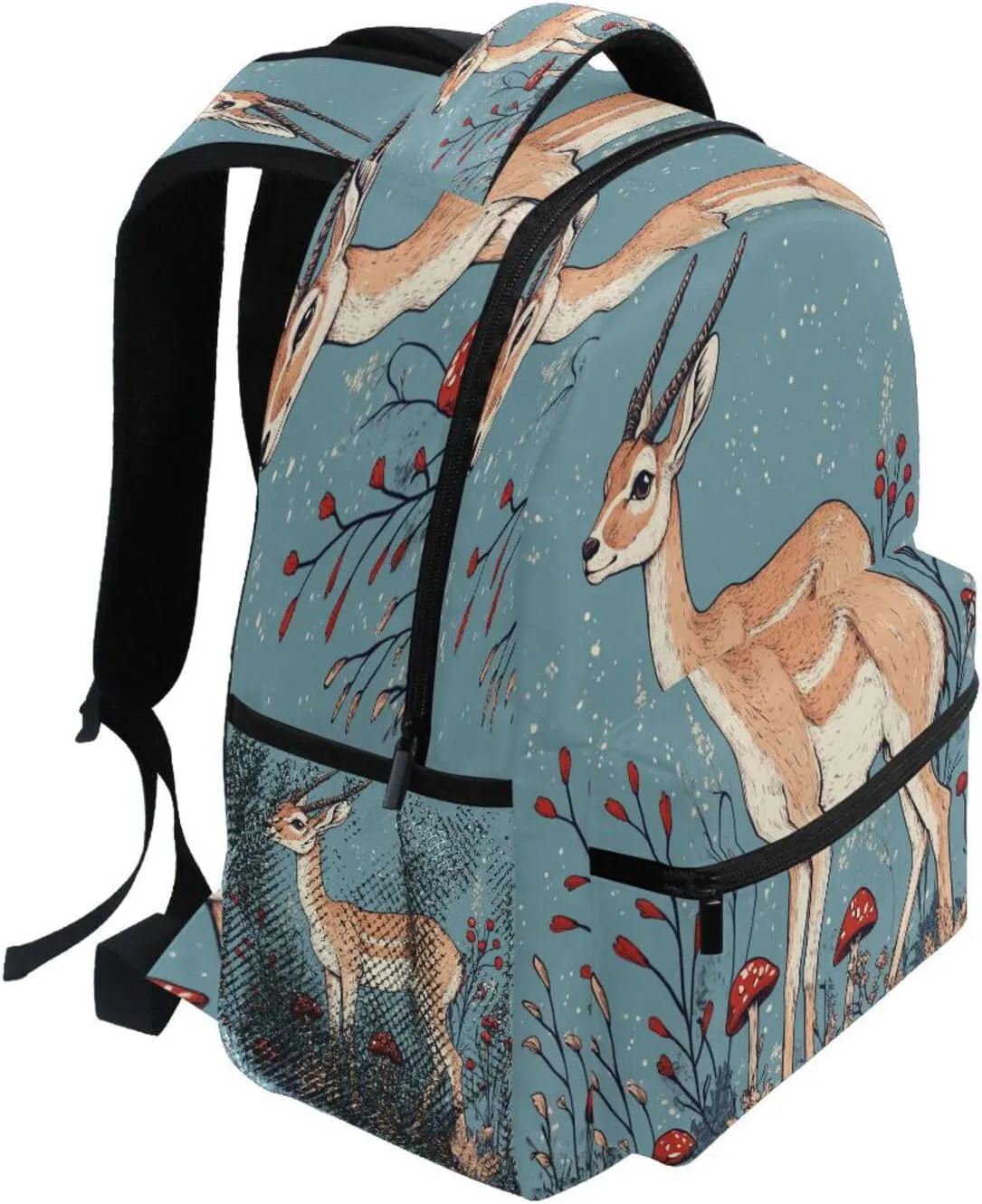 Backpacks for Teens Boys Girls Waterproof Travel Laptop Backpack with Chest Strap for College Work Art Antelope Blue