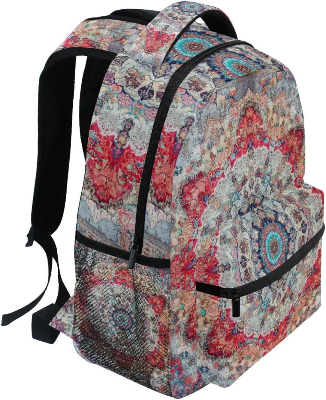 Backpacks for Unisex Adult Waterproof School Book Bag with Chest Strap for Travel Trip Bohemian Pattern Boho Vintage Mandala
