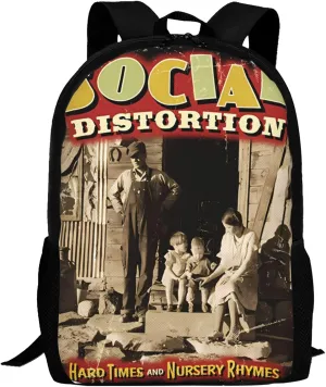 Backpacks Social Rock Distortion Band Double Shoulder Bag 15 Inchs Laptop Backpack for Camping Travle Work Hiking Women Men Gifts