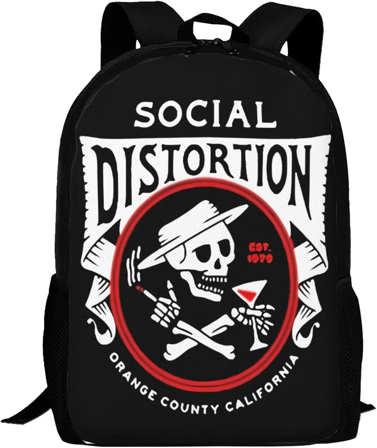 Backpacks Social Rock Distortion Band Double Shoulder Bag 15 Inchs Laptop Backpack for Camping Travle Work Hiking Women Men Gifts