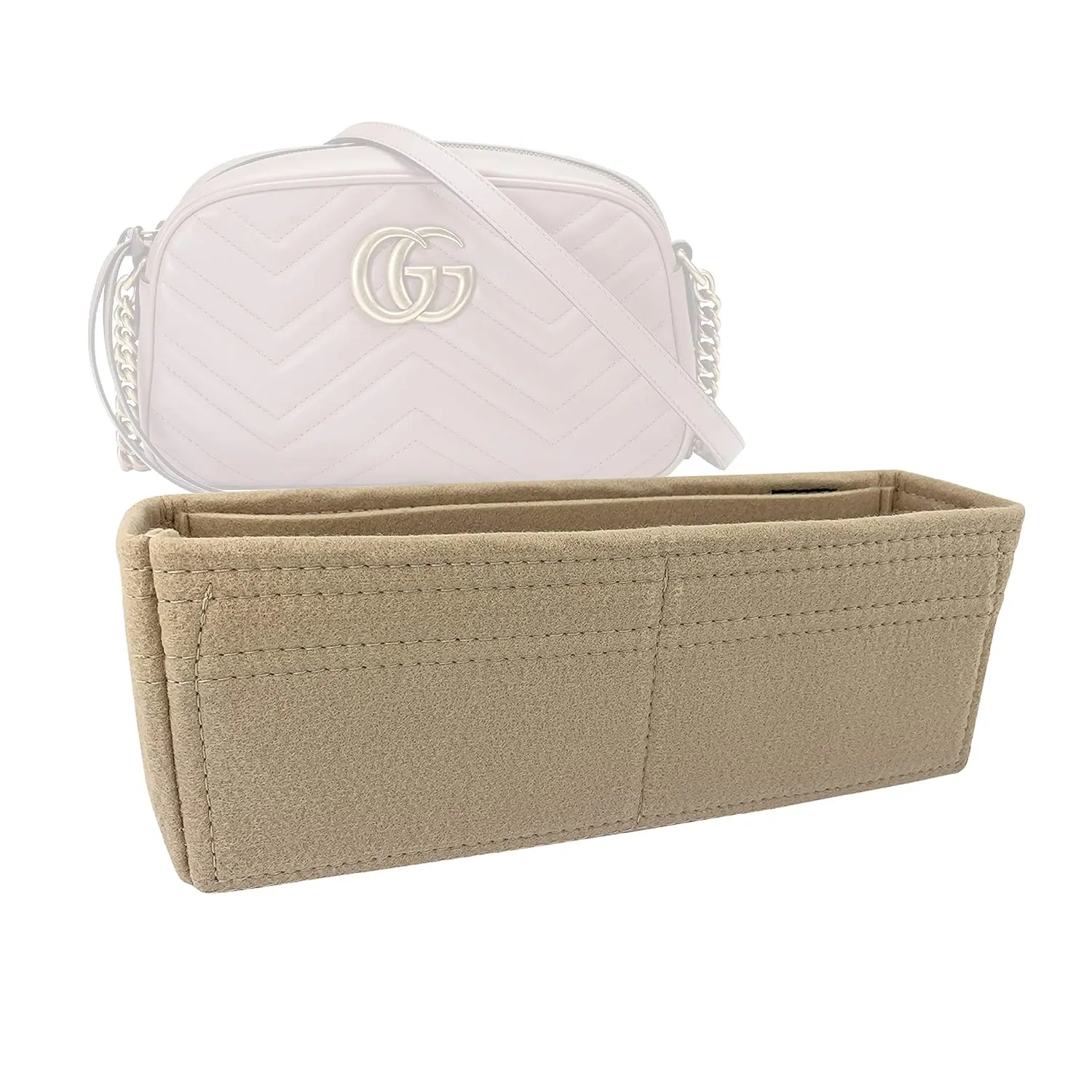 Bag Organizer for GG Marmont Matelasse Shoulder Camera (Small) - Premium Felt (Handmade/20 Colors)