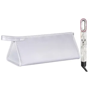 BAGCRAZY Pu Leather Travel Case Compatible with Dyson Airwrap Styler, Portable Waterproof Dyson Airwrap Organizer Bag for Shark FlexStyle Attachments Storage, Grey