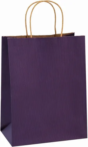 BagDream Gift Bags 8x4.25x10.5 Inches 100Pcs Purple Kraft Paper Bags with Handles Bulk, for Shopping, Retail, Merchandise, Party Favor, Craft, 100% Recyclable Paper Gift Sacks