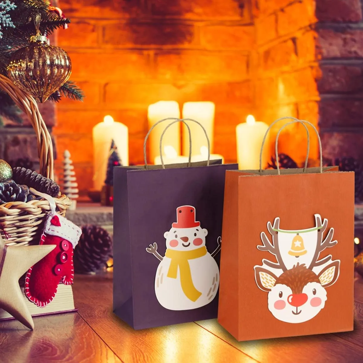 BagDream Gift Bags 8x4.25x10.5 Inches 100Pcs Purple Kraft Paper Bags with Handles Bulk, for Shopping, Retail, Merchandise, Party Favor, Craft, 100% Recyclable Paper Gift Sacks