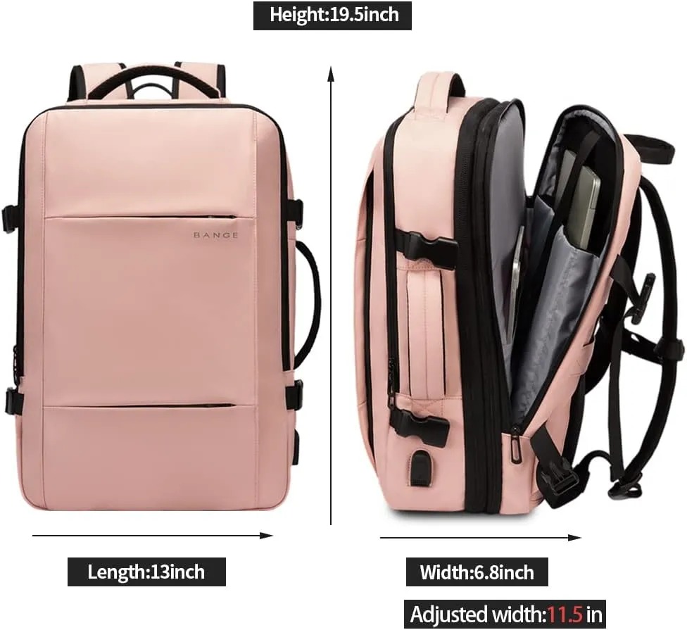 BANGE 45L Backpack For Women, Weekend Expandable Travel Backpacks,Business Laptop Backpack For 17.3” Laptop,Women's Suitcase Backpack