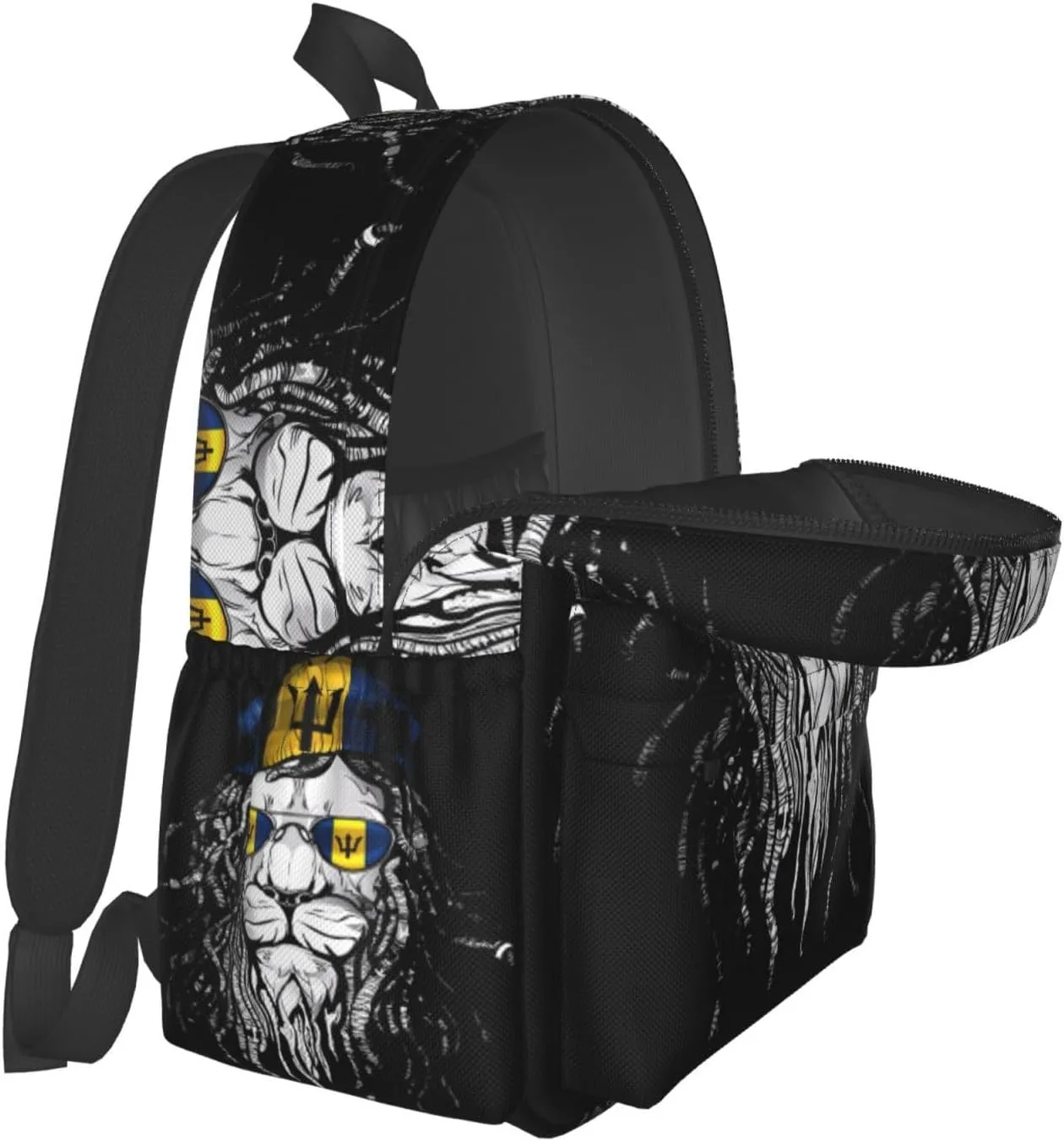 Barbados Lion Flag Laptop Backpack Work Travel Backpacks Business Rucksack Casual Outdoor Daypack with Adjustable Strap Bags for Sports Office Gym Hiking