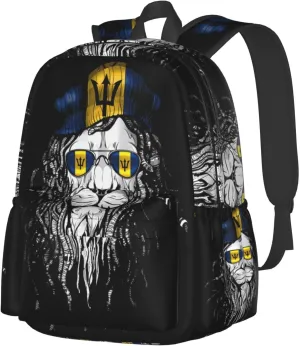 Barbados Lion Flag Laptop Backpack Work Travel Backpacks Business Rucksack Casual Outdoor Daypack with Adjustable Strap Bags for Sports Office Gym Hiking