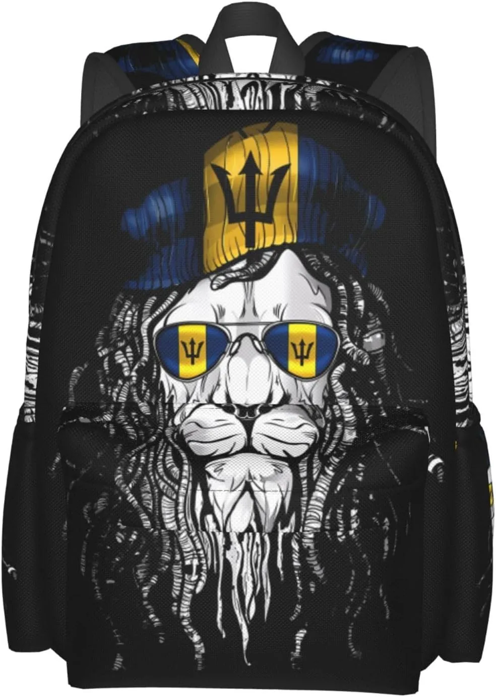 Barbados Lion Flag Laptop Backpack Work Travel Backpacks Business Rucksack Casual Outdoor Daypack with Adjustable Strap Bags for Sports Office Gym Hiking