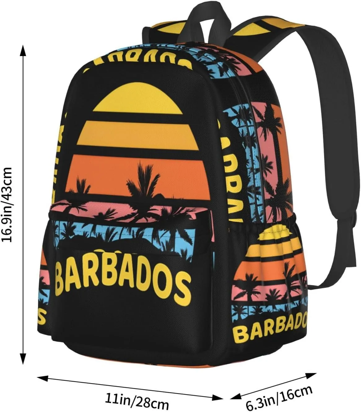 Barbados Waves Sun Holiday Laptop Backpack Work Travel Backpacks Business Rucksack Casual Outdoor Daypack with Adjustable Strap Bags for Sports Office Gym Hiking