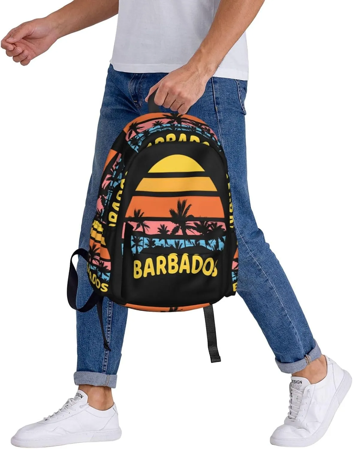 Barbados Waves Sun Holiday Laptop Backpack Work Travel Backpacks Business Rucksack Casual Outdoor Daypack with Adjustable Strap Bags for Sports Office Gym Hiking