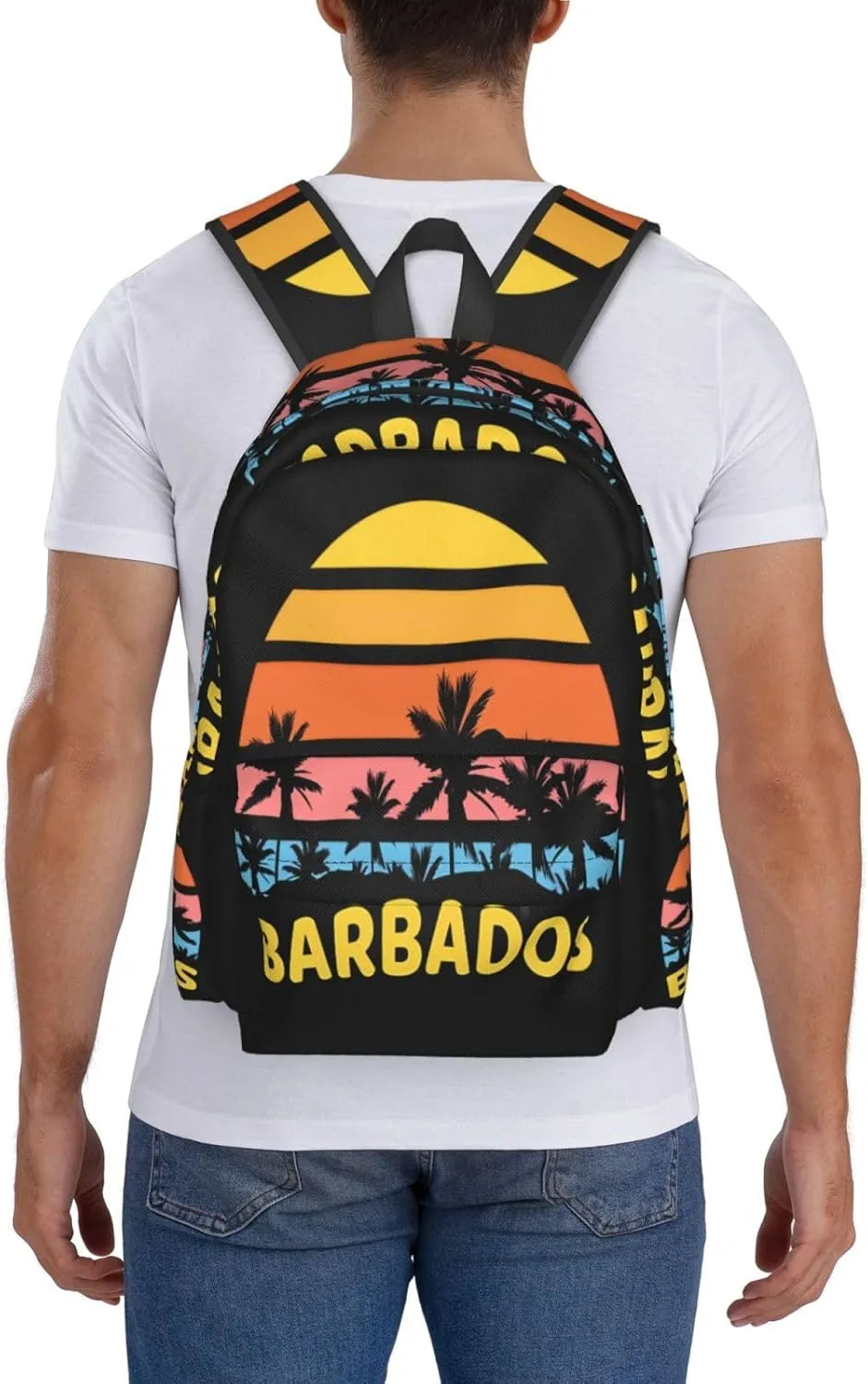 Barbados Waves Sun Holiday Laptop Backpack Work Travel Backpacks Business Rucksack Casual Outdoor Daypack with Adjustable Strap Bags for Sports Office Gym Hiking