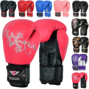 Be Smart Kids Boxing Gloves 4-12 Years 4oz 6oz Training Gloves for Children Sparring Youth Boxing Gloves Junior Training Mitts Punch PU Leather MMA Muay Thai Kick Boxing