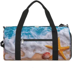 Beach Starfish Unisex Gym Bag Waterproof Sports Duffels Travel Gear With Laundry Shoe Compartment