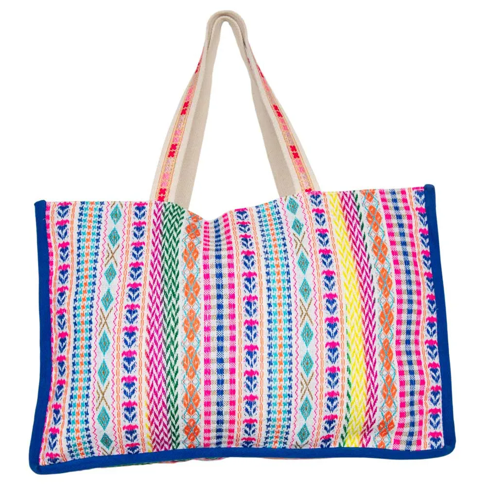 Beach Tasseled Oversized Multicolor Tote Bag