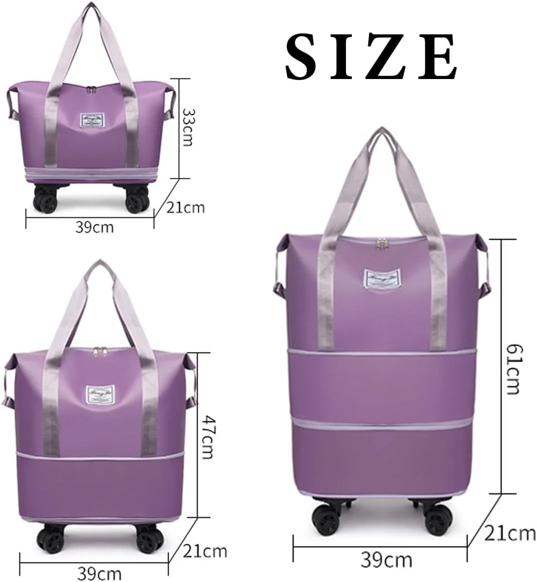 Beente Travel Bag With Wheels, 2025 New Large Capacity Travel Bag, Expandable、Large Capacity Universal Wheel Removable (Green)