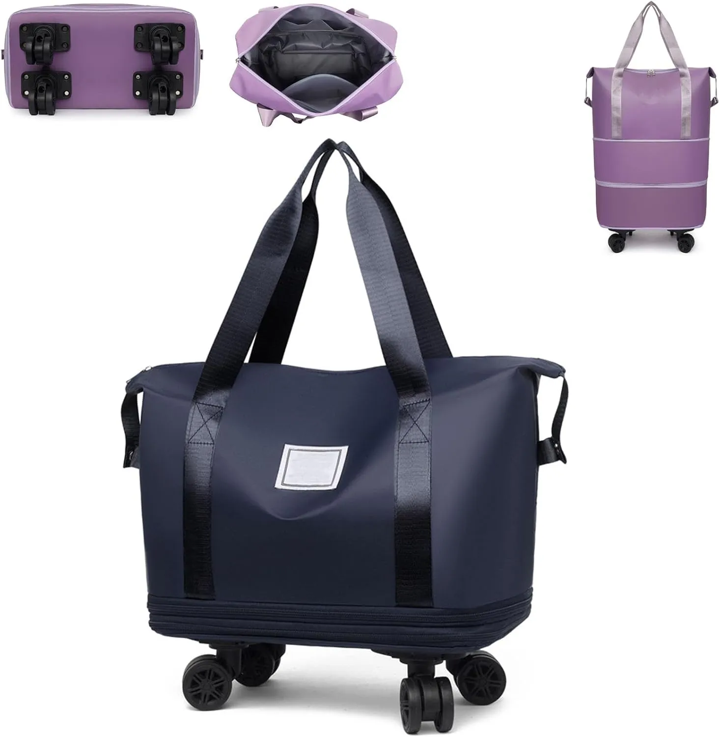 Beente Travel Bag with Wheels, 2025 New Large Capacity Travel Bag, Universal Wheel Removable, Rolling with Wheels,D