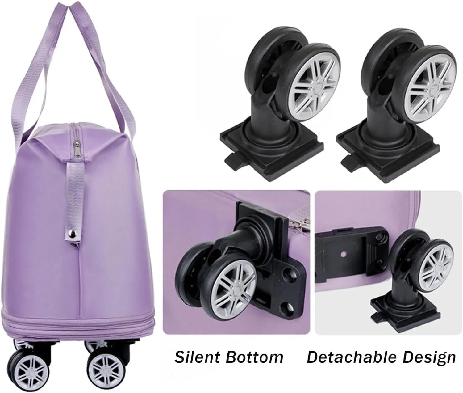 Beente Travel Bag with Wheels, 2025 New Large Capacity Travel Bag, Universal Wheel Removable, Rolling with Wheels,D