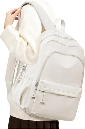 Beige Backpack for School Women Girls, Waterproof Book bags Cute High School Backpacks for Men Teen Boys, Lightweight Travel College Backpack Mochilas Escolares para Daypack Ruckssack
