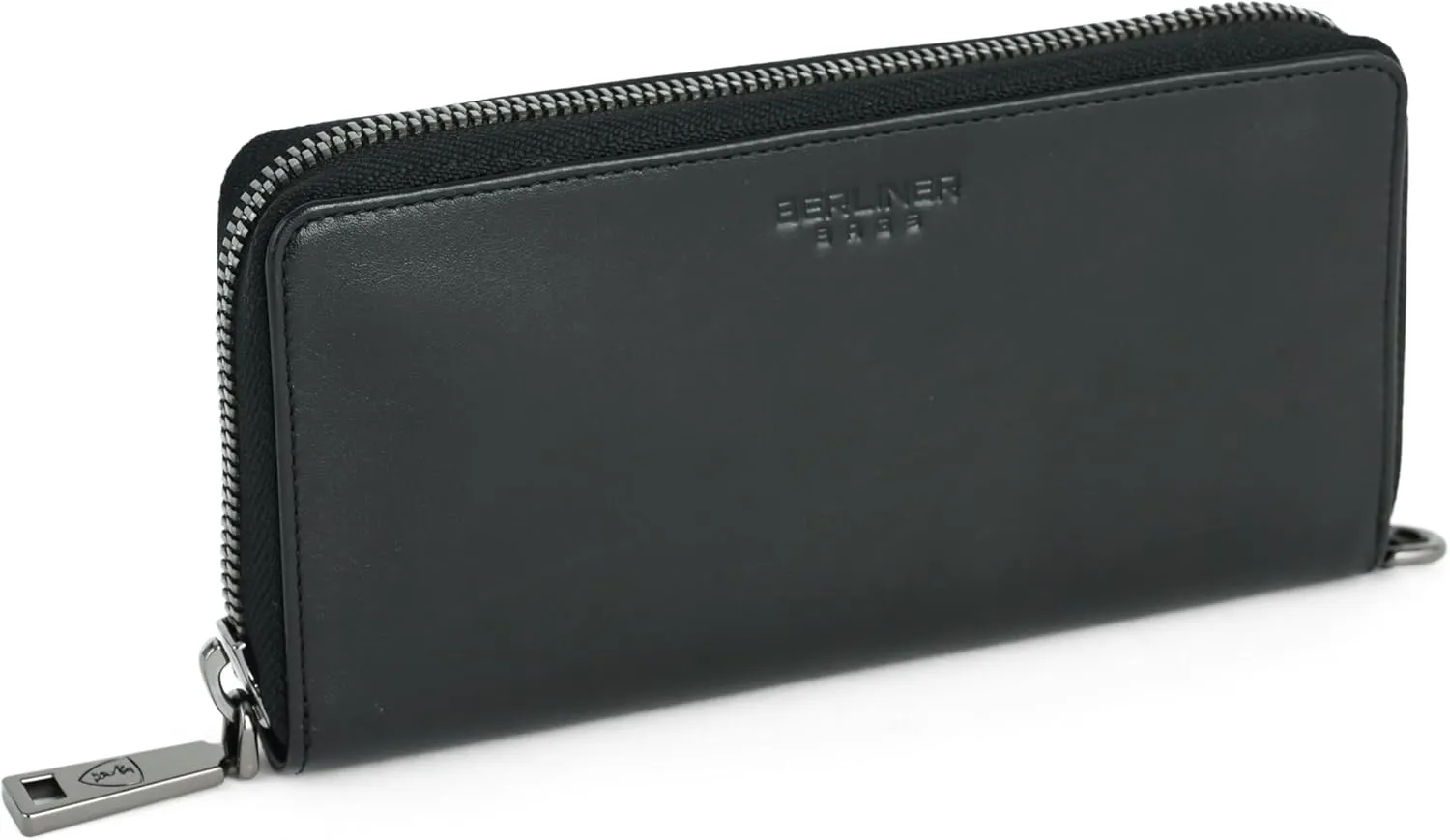 Berliner Bags Premium Genuine Leather Wallet Lyon, RFID Blocking Credit Card Holder, Clutch Purses for Women, Zip Around Wallet for 15 Cards and ID window, Bills, Coins - Black