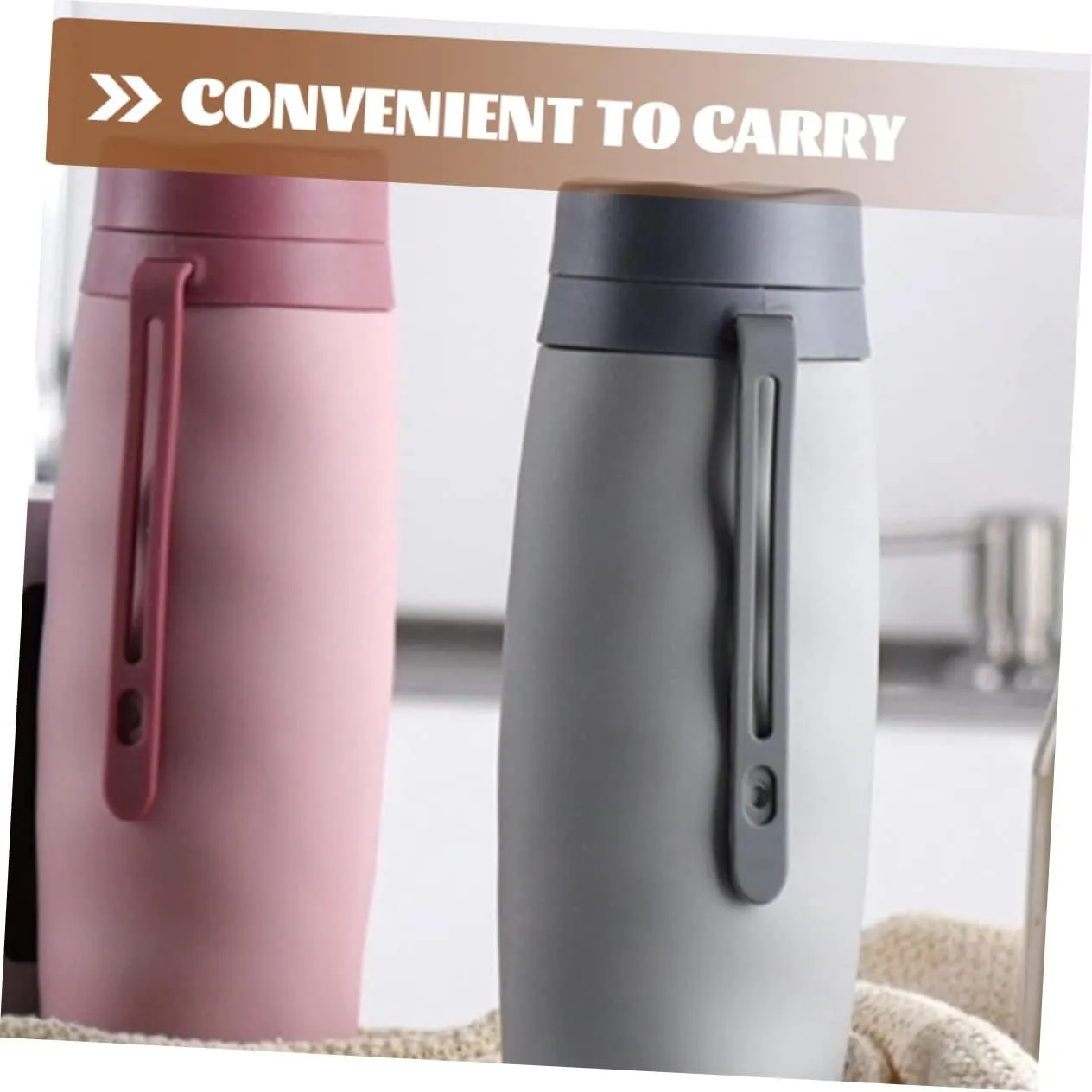 BESPORTBLE 3pcs Foldable Sports Bottle Collapsible Water Cup Travel Cup Large Capacity Leakproof