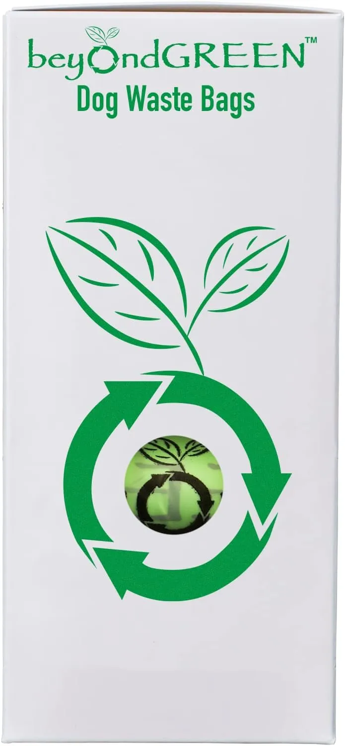 beyondGREEN Plant-Based Dog Poop Waste Bags for Leash Dispenser - 240 Bags - 16 Rolls of 15 Bags - 9" x 12"
