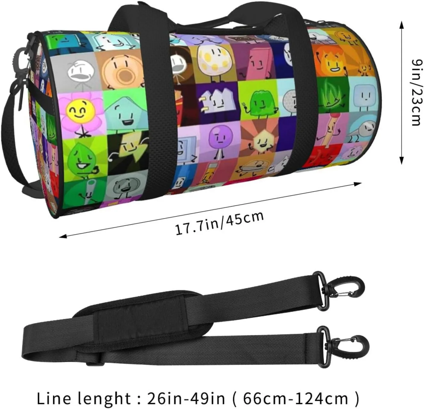 Bfdi-Battle for Dream Island Duffel Bags,Traveling Sports Gym Bags for Men and Women