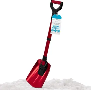 BIRDROCK HOME Folding Emergency Snow Shovel - Compact Tool for Winter Survival, Car, Snowmobiles, ATV - Lightweight Collapsible Gear for Skiing, Camping, Mud, Avalanche, Sand, Adventure - 34”, 1 Pack