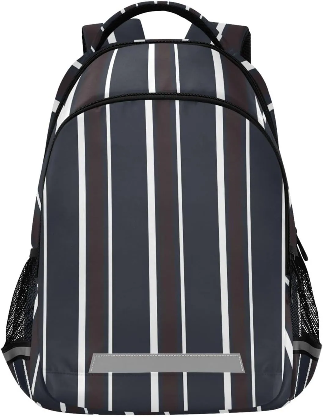 Black Sailor Stripe School Backpack For Kids Boys Girls Children,Lightweight Laptop Backpack with Chest Strap & Reflective Strips,13.5L Water-Resistant Student Teenagers Bookbags Travel Bag