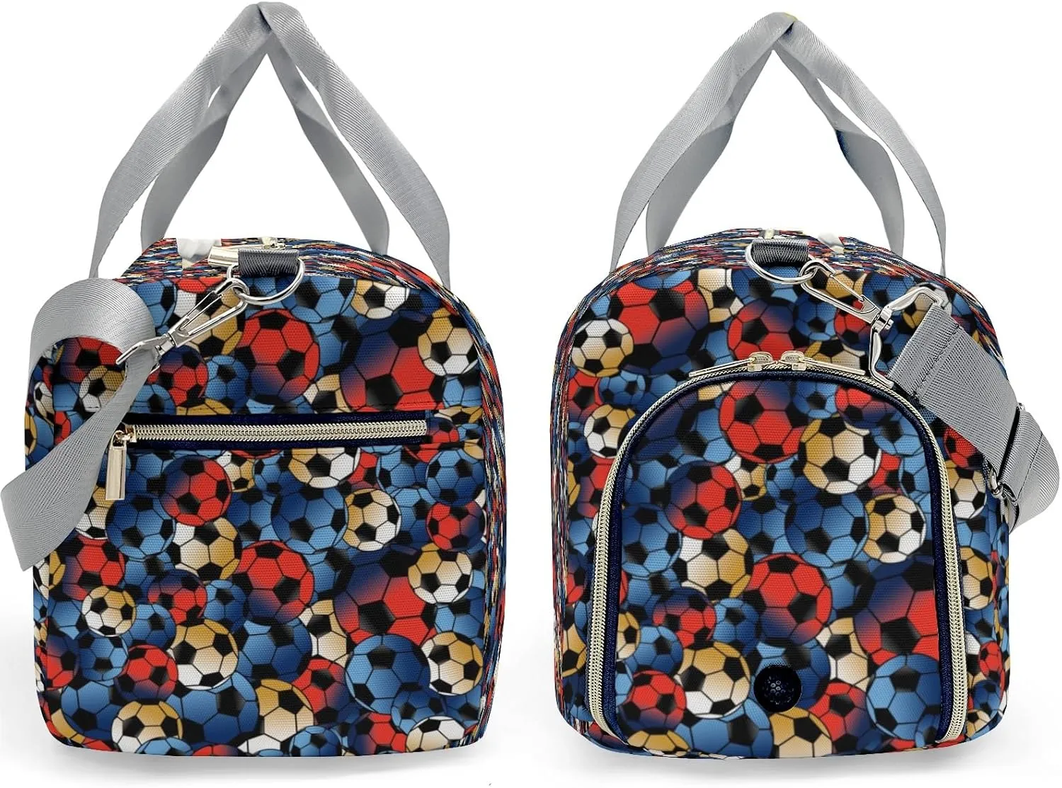 Blue Gold Red Soccer Customized Duffel Bags with Ventilation Holes for Shoes Travel Bag Personalized Gift