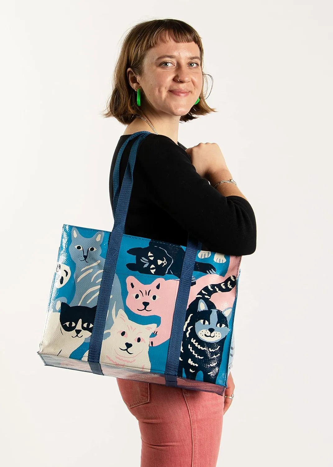 Blue Q Shoulder Totes: The Carry Everywhere Bag With a Hefty Zipper, Exterior Pocket, Reinforced Floor. 95% Recycled Material