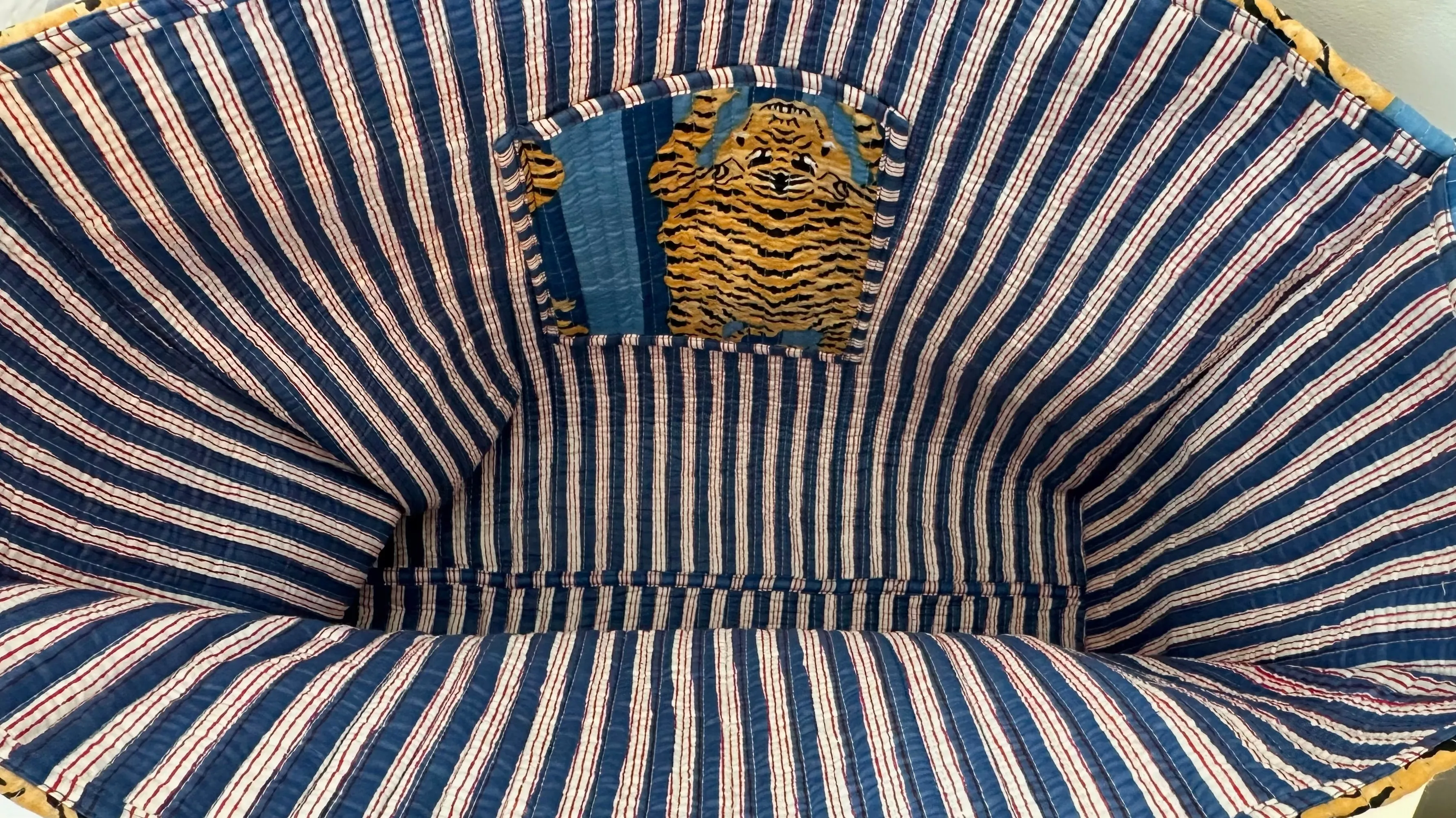Blue Tiger Cotton Quilted Tote Bag