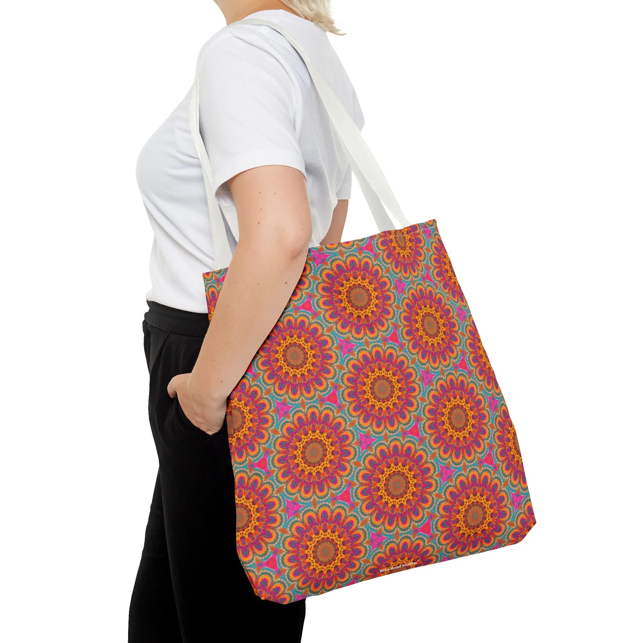 Bohemian Floral Medley Tote Bag - Add a Splash of Colorful Charm to Your Style! Available in 3 sizes.