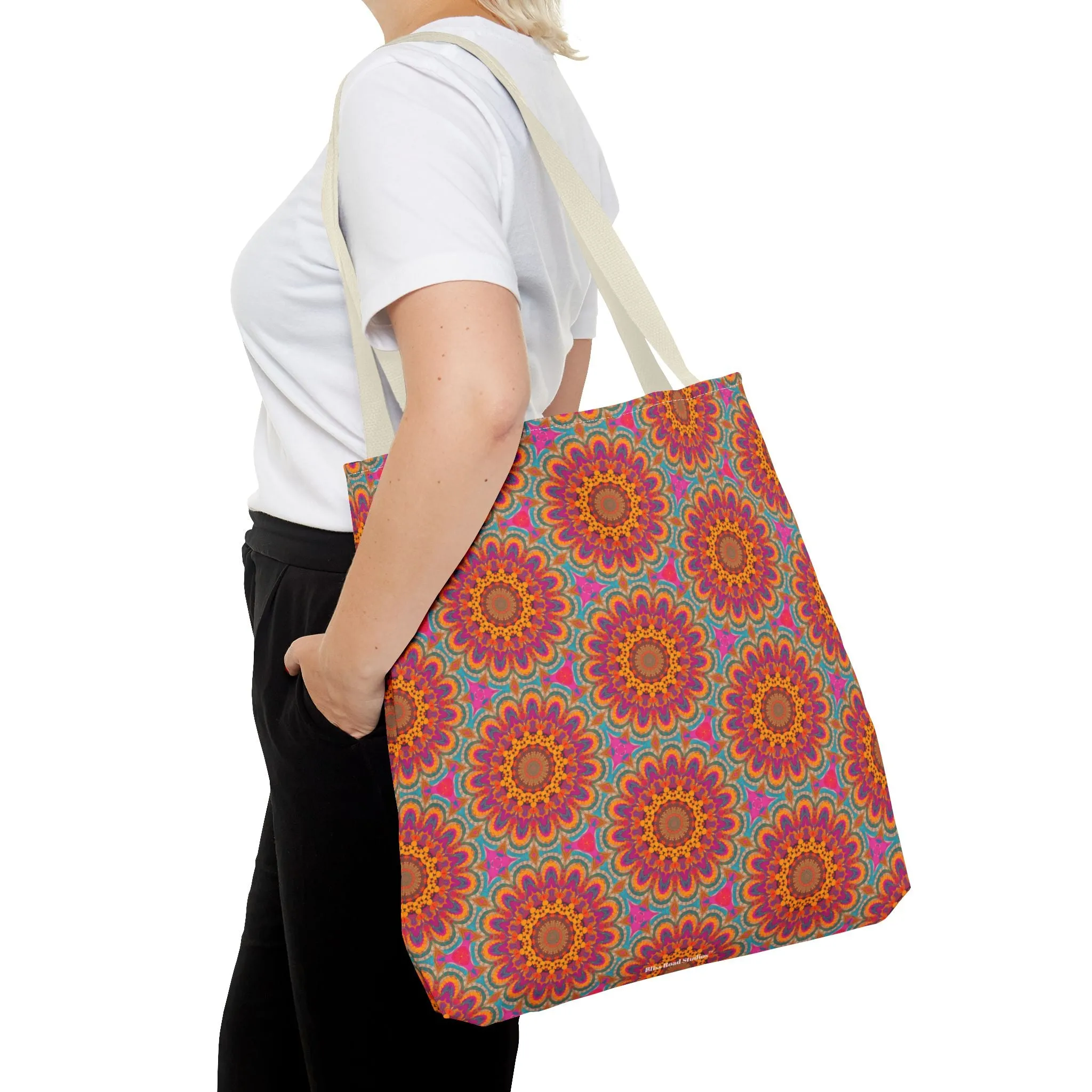 Bohemian Floral Medley Tote Bag - Add a Splash of Colorful Charm to Your Style! Available in 3 sizes.