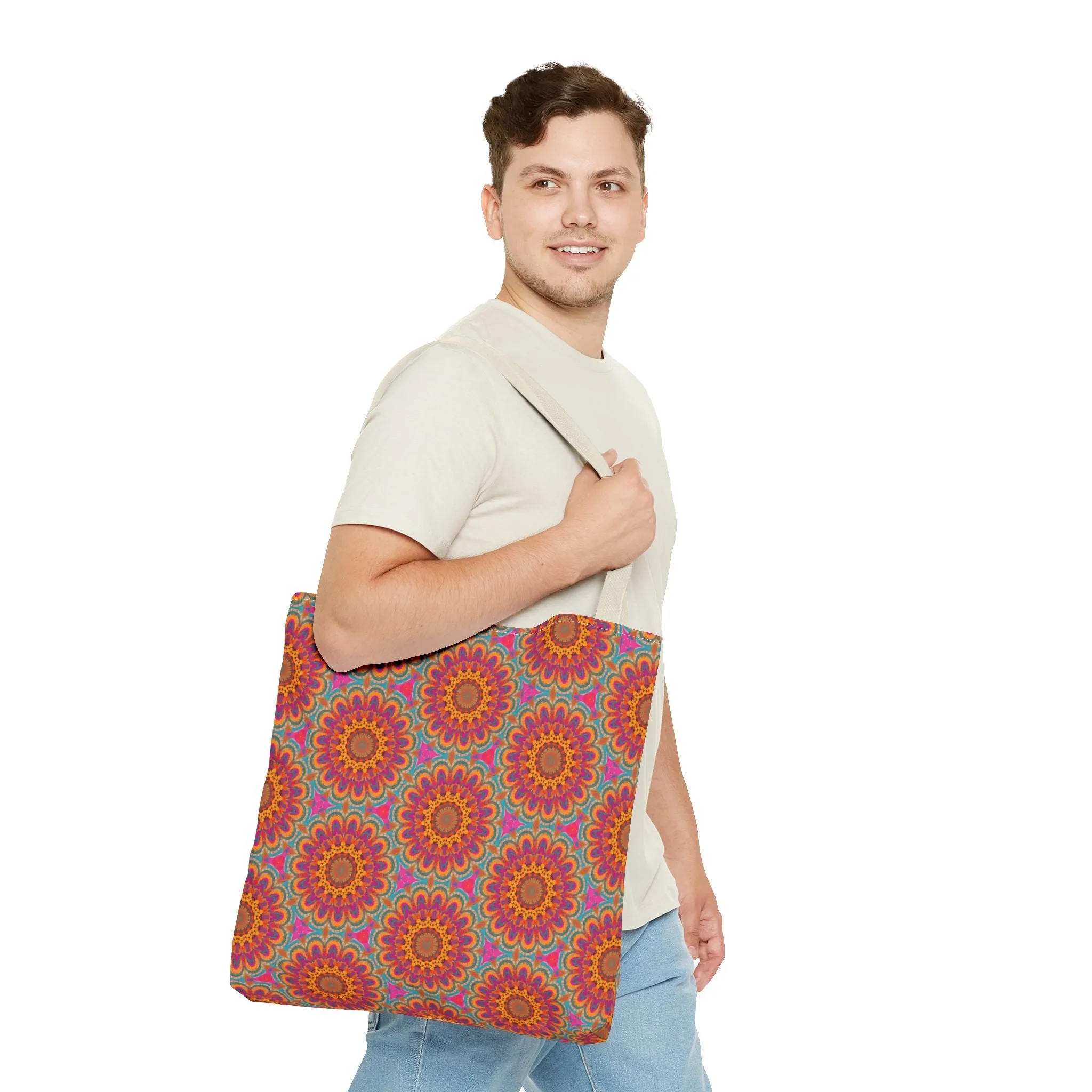Bohemian Floral Medley Tote Bag - Add a Splash of Colorful Charm to Your Style! Available in 3 sizes.