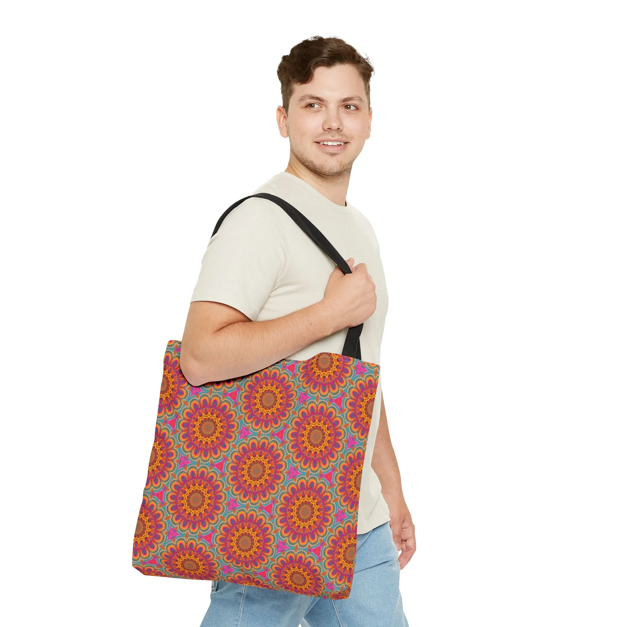 Bohemian Floral Medley Tote Bag - Add a Splash of Colorful Charm to Your Style! Available in 3 sizes.