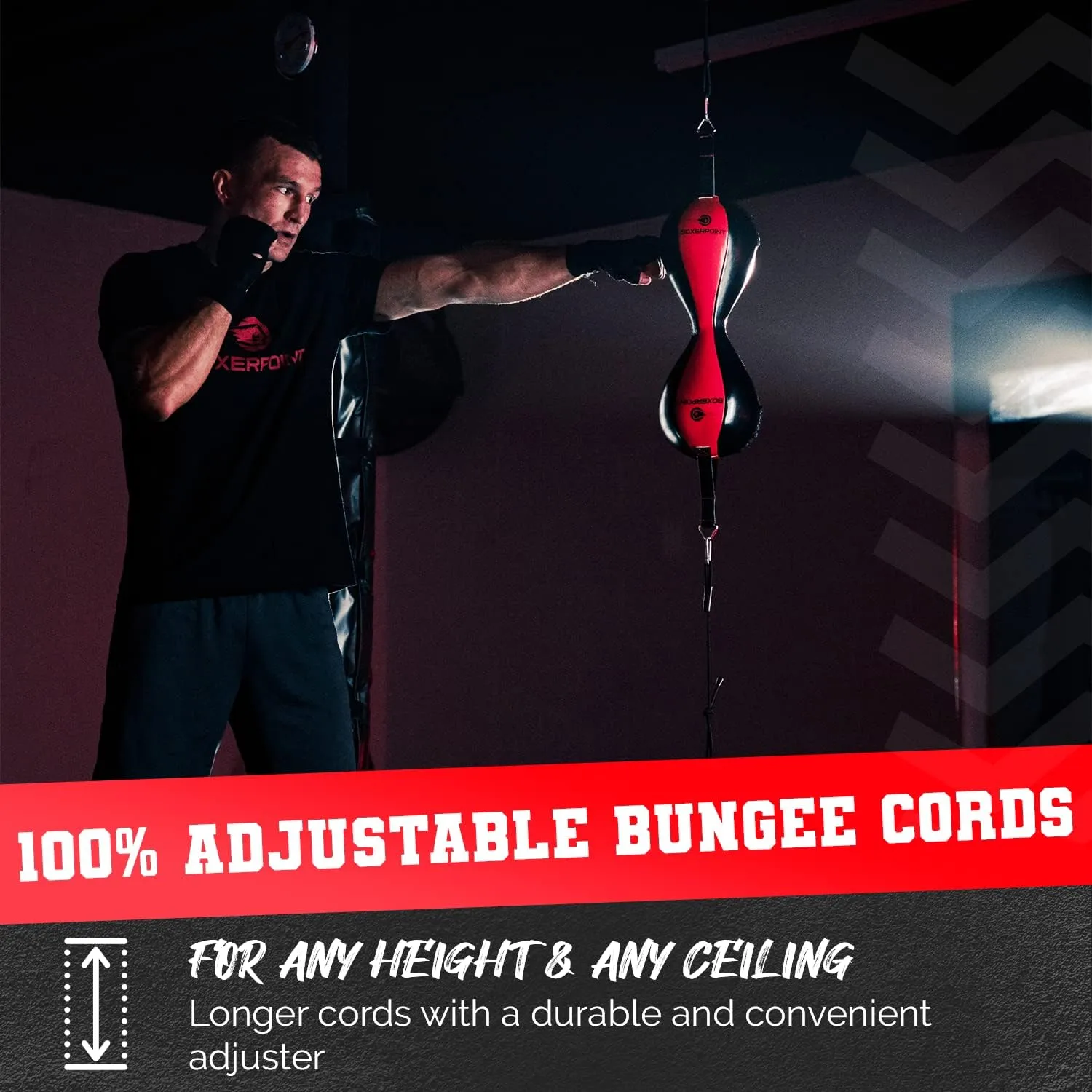 Boxerpoint Bag for Boxing - Premium Punching Bags - Durable PU Leather & Adjustable Cords Double Ended Punching Bag, Speed Bags for Adults & Kids, Boxing Equipment