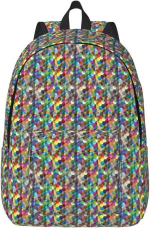 BREAUX Abstract Color Cubes Purple Canvas Casual Lightweight Duffel Bag, Fashion Duffel Bag, Casual Daypack, Unisex Travel Backpack