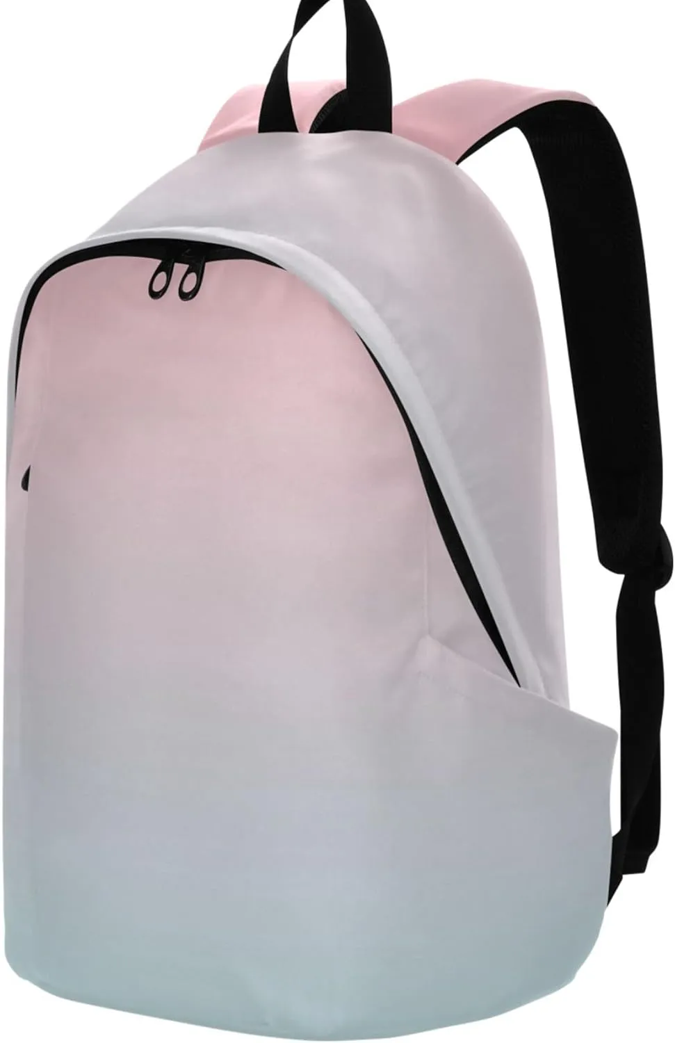 Bright Casual Backpack for Women Daypack Blush Pink Blue Gradient Personalized Bookbag Cool College Student