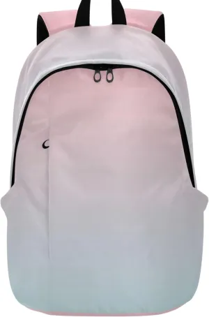 Bright Casual Backpack for Women Daypack Blush Pink Blue Gradient Personalized Bookbag Cool College Student