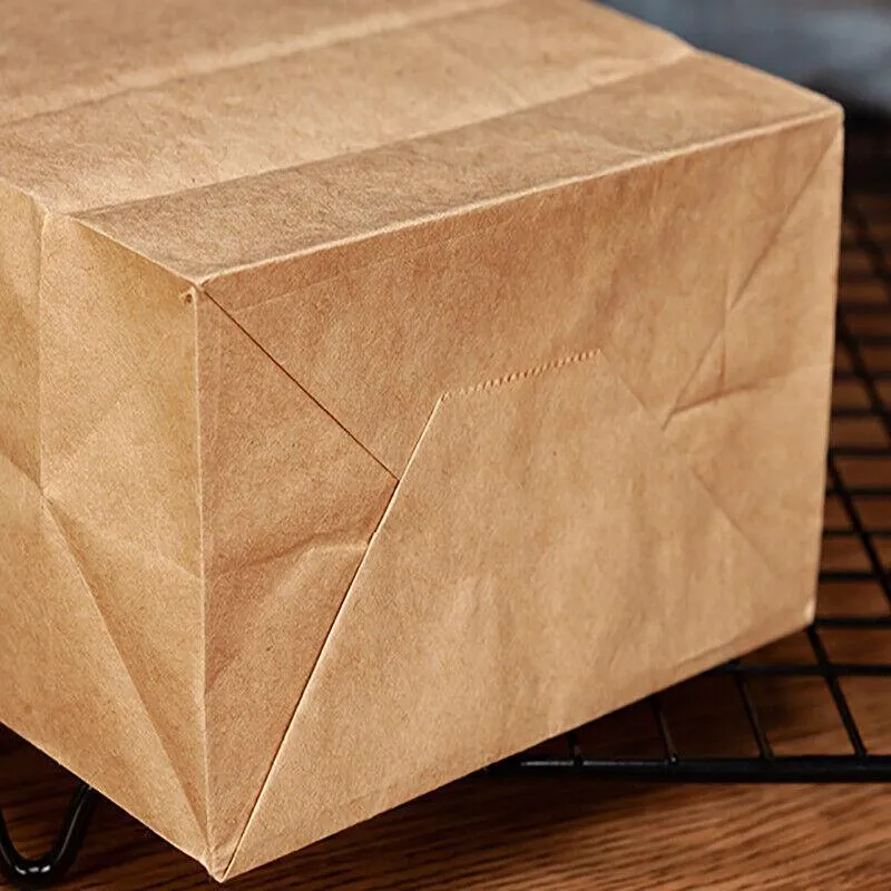 Brown Kraft Paper Grocery Bags 10-100PCS 6Sizes